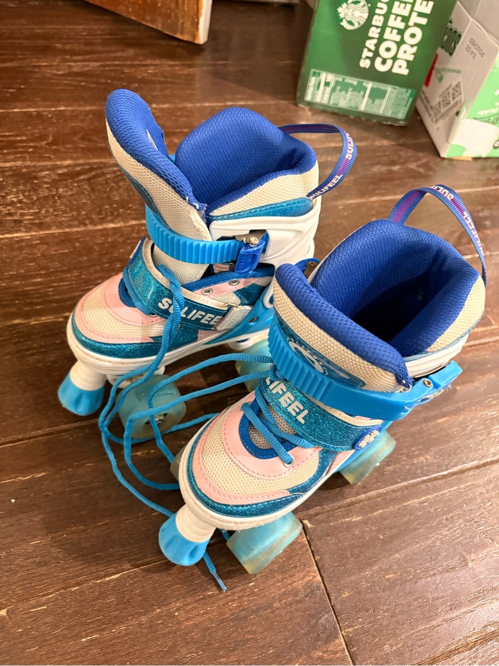 Kids Adjustable Blue & Pink Roller Skates